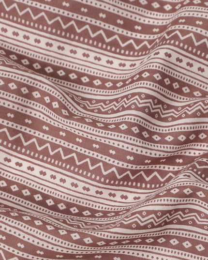 Pink Stripe Cotton Lawn Printed Fabric 110cm India