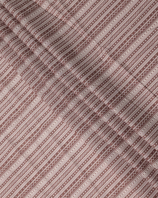 Pink Stripe Cotton Lawn Printed Fabric 110cm India