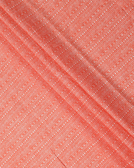 Orange Stripe Cotton Lawn Printed Fabric 110cm India