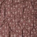 Brown Floral Cotton Lawn Printed Fabric 110cm India
