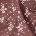Brown Floral Cotton Lawn Printed Fabric 110cm India