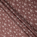 Brown Floral Cotton Lawn Printed Fabric 110cm India