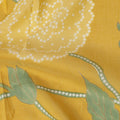 Yellow Floral Cotton Lawn Printed Fabric 110cm India