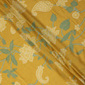 Yellow Floral Cotton Lawn Printed Fabric 110cm India