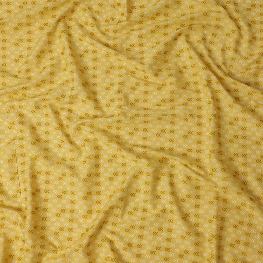 Yellow Abstract Cotton Lawn Printed Fabric 110cm India