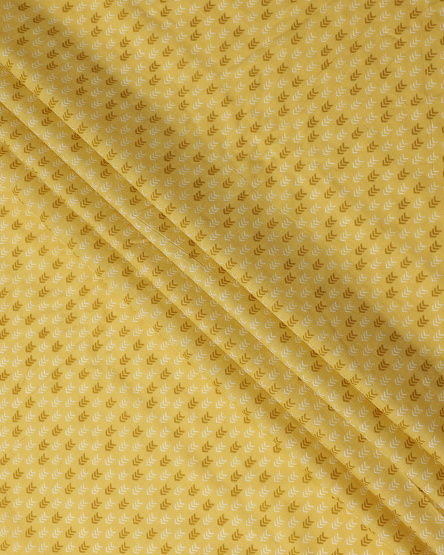 Yellow Abstract Cotton Lawn Printed Fabric 110cm India