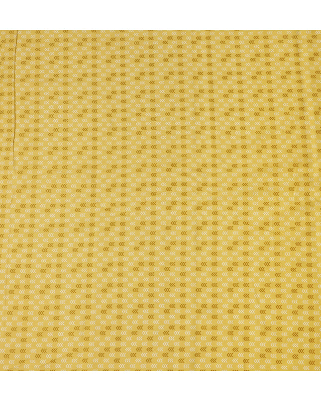 Yellow Abstract Cotton Lawn Printed Fabric 110cm India