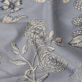 Grey Floral Cotton Lawn Printed Fabric 110cm India
