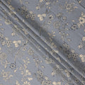 Grey Floral Cotton Lawn Printed Fabric 110cm India