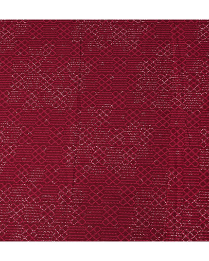 Red Geometric Cotton Lawn Printed Fabric 110cm India