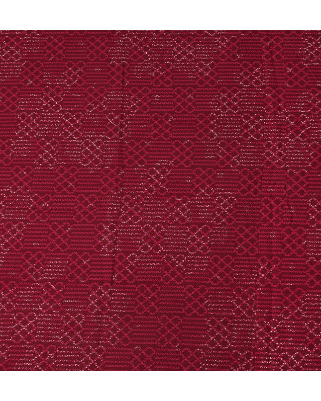 Red Geometric Cotton Lawn Printed Fabric 110cm India