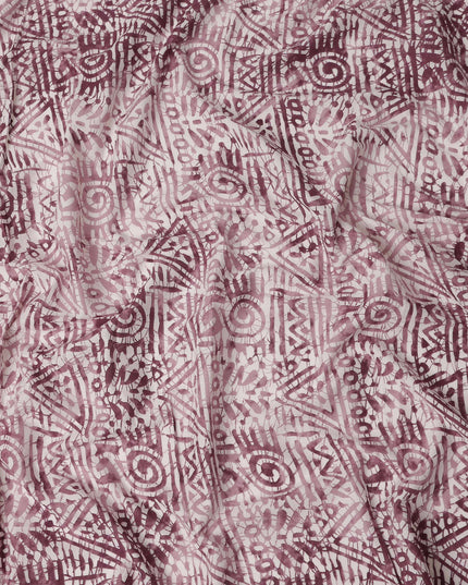 Purple Abstract Cotton Lawn Printed Fabric 110cm India