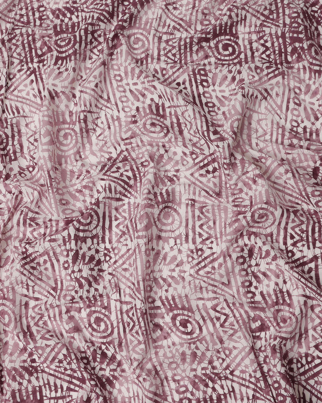 Purple Abstract Cotton Lawn Printed Fabric 110cm India