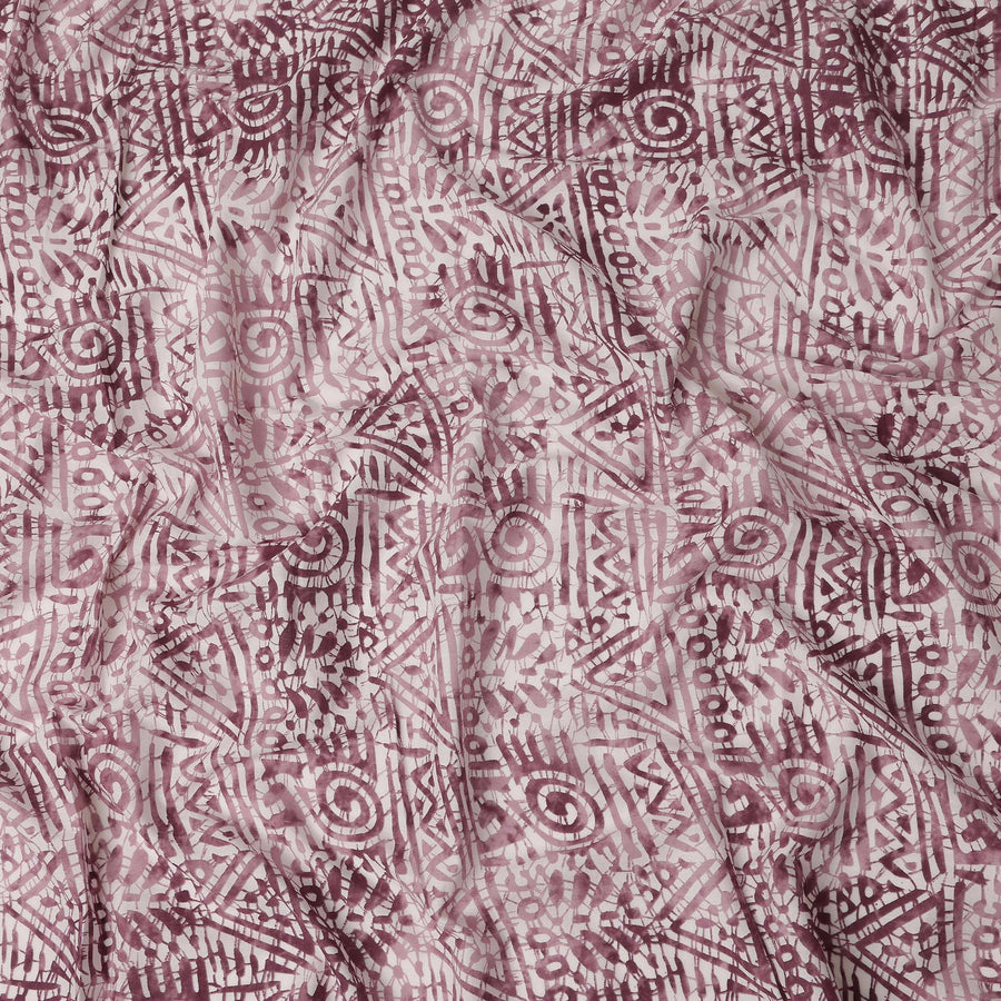Purple Abstract Cotton Lawn Printed Fabric 110cm India