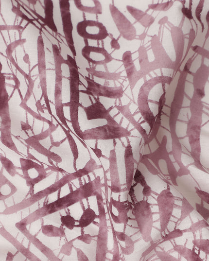 Purple Abstract Cotton Lawn Printed Fabric 110cm India