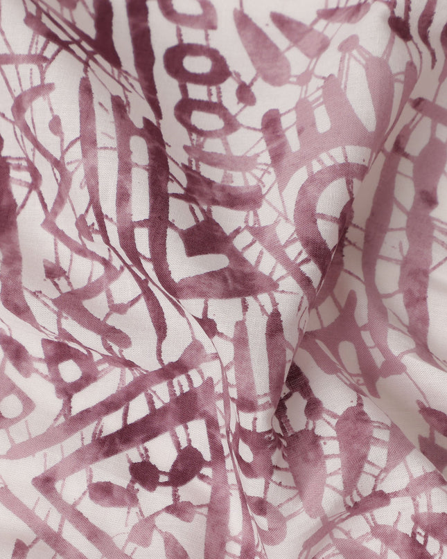 Purple Abstract Cotton Lawn Printed Fabric 110cm India