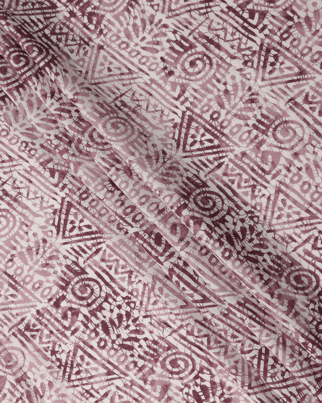Purple Abstract Cotton Lawn Printed Fabric 110cm India