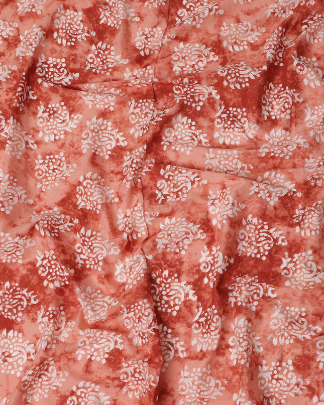 Pink Batik Cotton Lawn Printed Fabric 110cm India