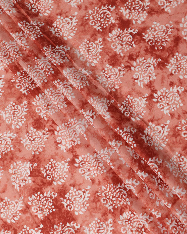 Pink Batik Cotton Lawn Printed Fabric 110cm India