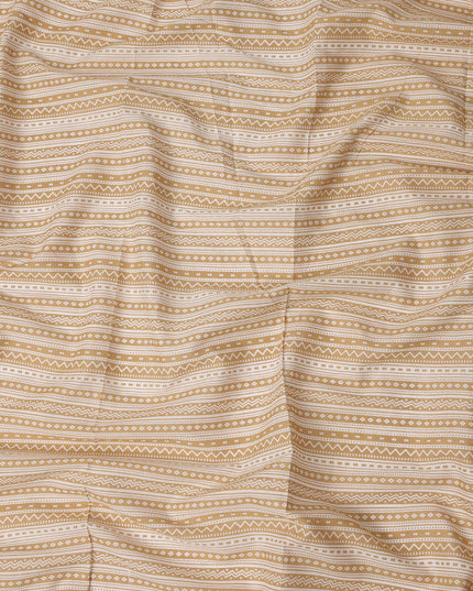 Beige Stripe Cotton Lawn Printed Fabric 110cm India