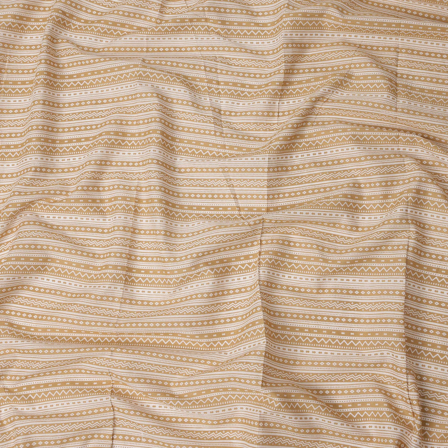 Beige Stripe Cotton Lawn Printed Fabric 110cm India