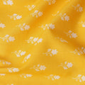 Yellow Floral Cotton Lawn Printed Fabric 110cm India