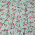 Green Bouquet Cotton Voile Fabric 110cm India