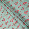 Green Bouquet Cotton Voile Fabric 110cm India