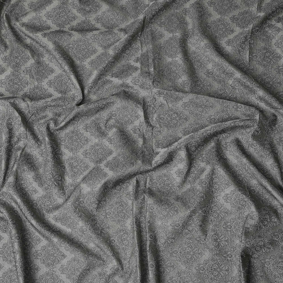 Steel Grey Synthetic Tussar Embroidery Fabric 110cm