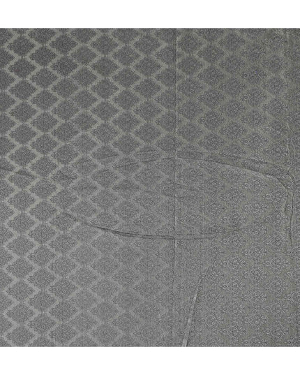 Steel Grey Synthetic Tussar Embroidery Fabric 110cm