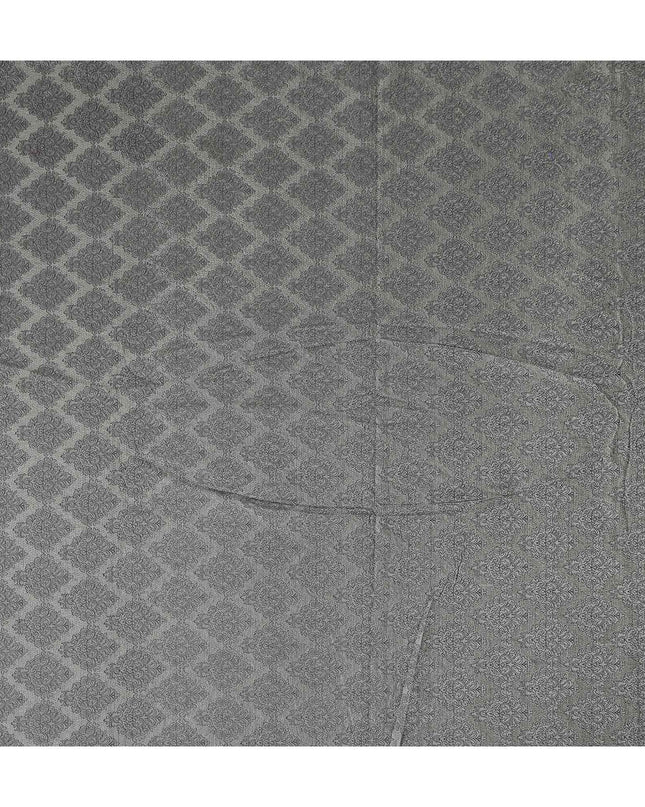 Steel Grey Synthetic Tussar Embroidery Fabric 110cm