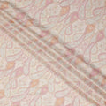 Peach Pink Paisley Embroidery Tussar Silk Fabric 110cm India