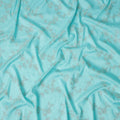 Turquoise Floral Embroidery Tussar Silk Fabric 110cm India