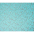 Turquoise Floral Embroidery Tussar Silk Fabric 110cm India