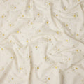 White Bouquet Cotton Voile Fabric 110cm India