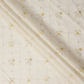 White Bouquet Cotton Voile Fabric 110cm India