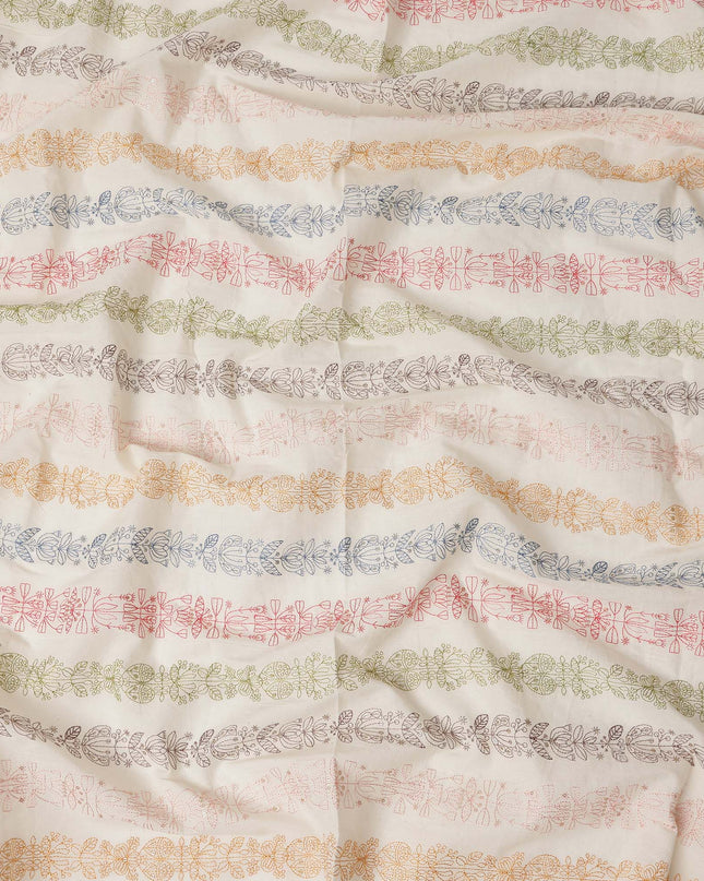 Multicolor Stripe Cotton Voile Fabric 110cm India