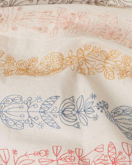 Multicolor Stripe Cotton Voile Fabric 110cm India