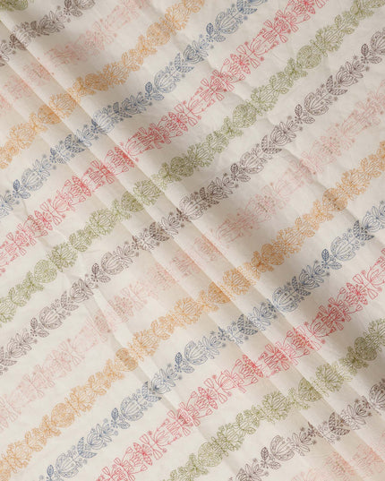 Multicolor Stripe Cotton Voile Fabric 110cm India