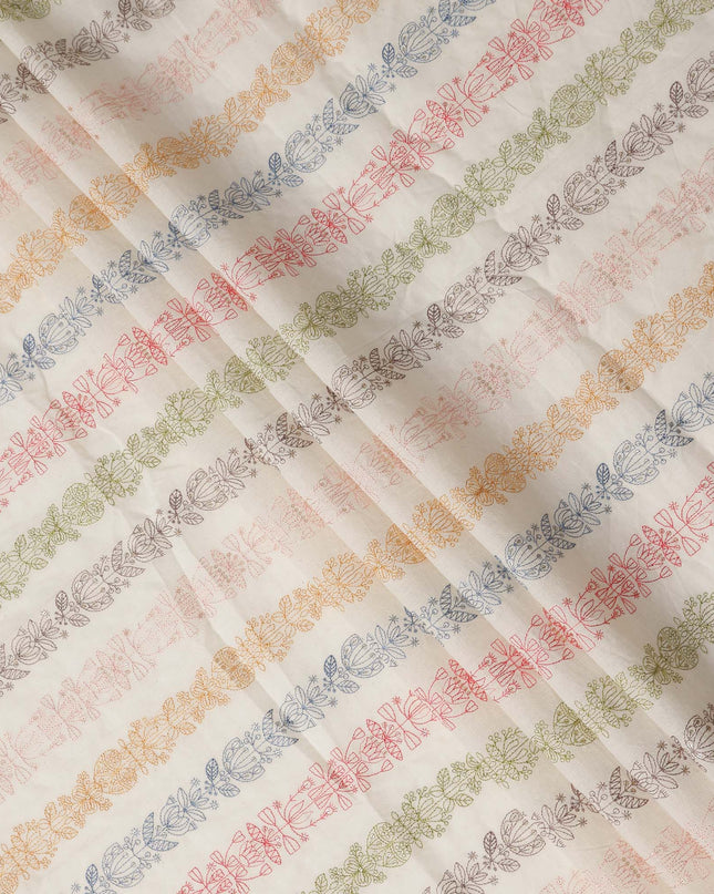Multicolor Stripe Cotton Voile Fabric 110cm India