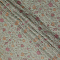 Sage Green Floral Cotton Voile Embroidery Fabric 110cm India