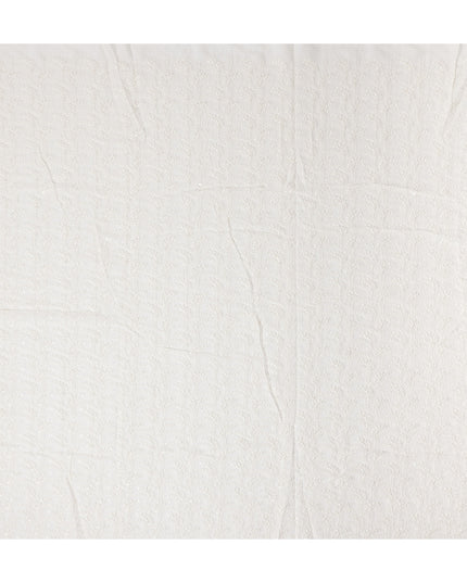 White Sequin Synthetic Polyester Fabric 110cm | Indian Fabric