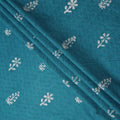 Blue Floral Cotton Voile Fabric 110cm India