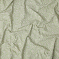 Sage Green Floral Embroidery Tussar Silk Fabric 110cm India