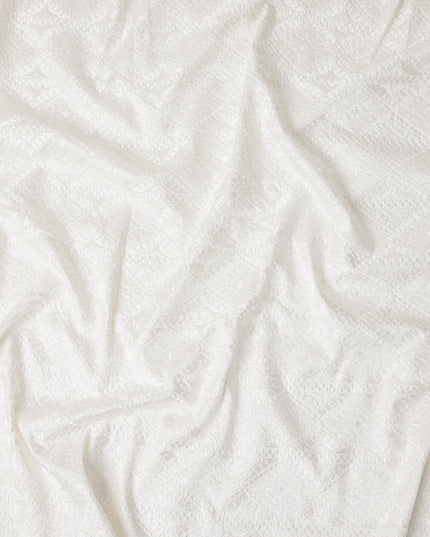 Ivory White Pure Tussar Silk Fabric 110cm