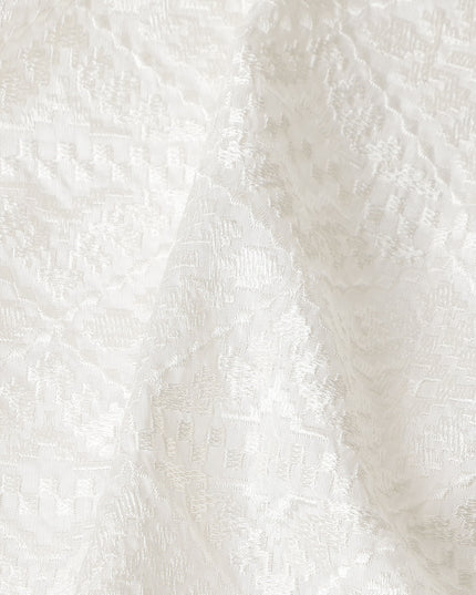 Ivory White Pure Tussar Silk Fabric 110cm