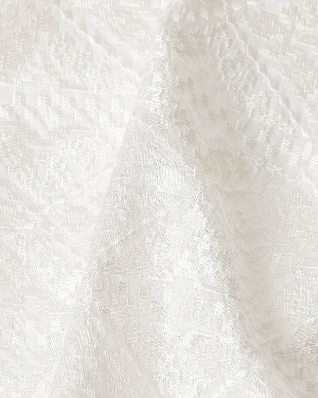 Ivory White Pure Tussar Silk Fabric 110cm