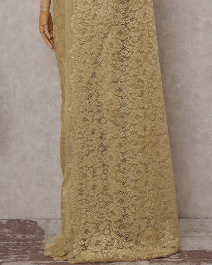 Antique Gold French Chantilly Lace Saree