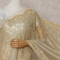 Pale Gold French Chantilly Lace Saree
