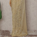 Pale Gold French Chantilly Lace Saree